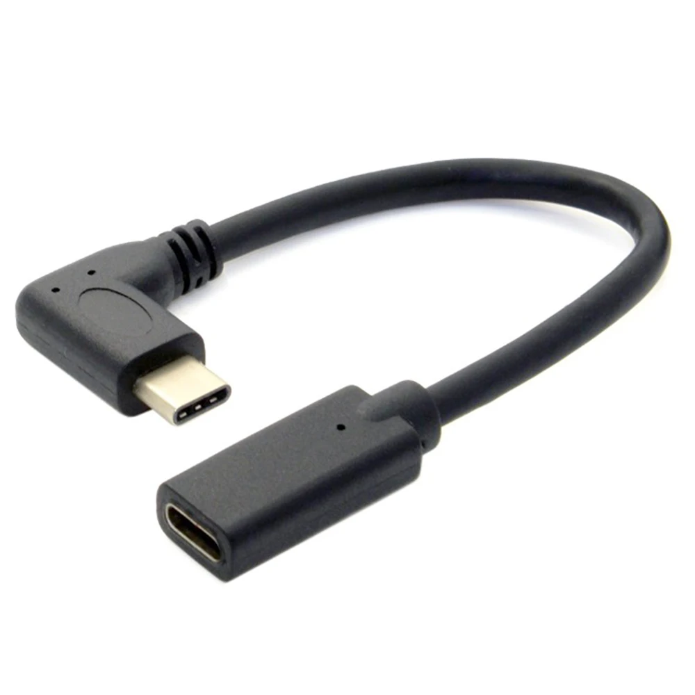 50pcs/lot 20CM 100CM 1M Length 90 Degree Male to Female USB 3.1 USB-C Type C Extension Data Cord Cable for Macbook