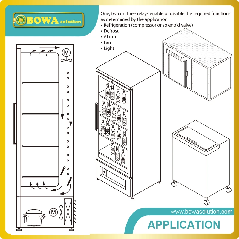 Controle de toque microcomputador themostat medida, temperatura de exibição com degelo forçado, para armários de refrigeração, armários de cozinha