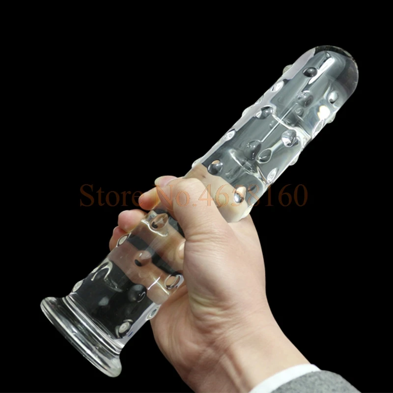 10 Inch Long Textured Glass Dildo Big Huge Transparent Glass Dildo Penis Dick Anal Plug Butt Plug Unisex Sex Toys No Vibration