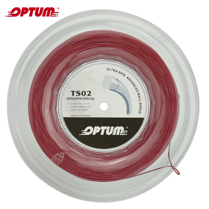 OPTUM HEXRASPIN SPECIAL 1.25mm Hexagonal Tennis String Top-Spin Polyester Racket String Twist Durable Gym String  200m/reel