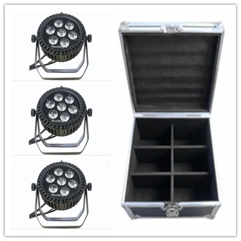 6 pieces with case Wedding event led DMX uplights 7x18w 6 in1 RGBWA+UV waterproof flat led par IP65 led par