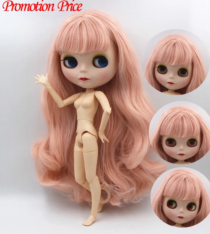 

Promotion price BJD joint 1TMJ DIY Nude Blyth doll birthday gift for girl 4 colour big eyes dolls with beautiful Hair cute toy