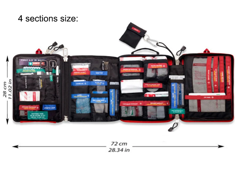 Imagem -03 - Portátil Car First Aid Kit para Caminhadas Camping Resgate ao ar Livre Kit de Sobrevivência de Emergência Kits Médicos Completos Home Trauma Bolsa s m l