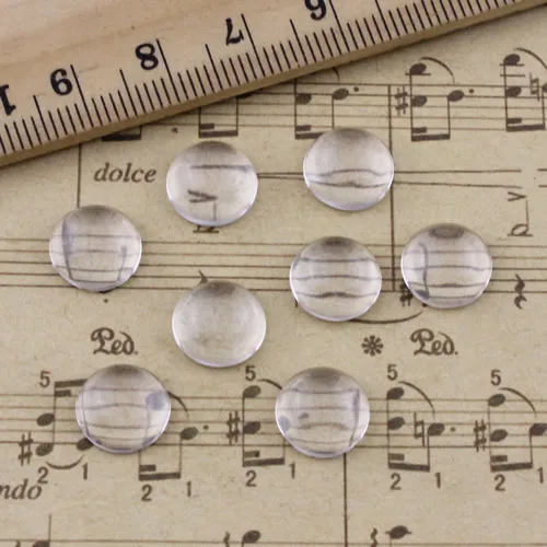 12mm Round High Arc Thickness:6mm Flat Back Clear Glass Cabochon Dome Cameo Jewelry Finding 20pcs/lot (K02936)