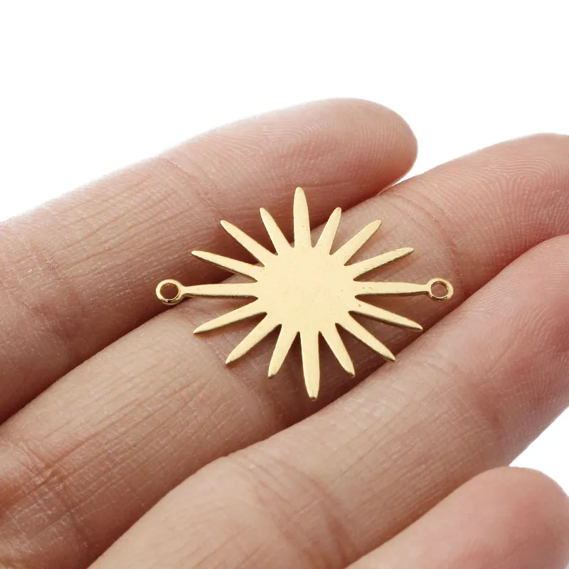 

40pcs Raw Brass Celestial Sun Charms Pendants Connector For DIY Bracelet Necklace Witch Earrings Wicca Jewelry Making Supplies