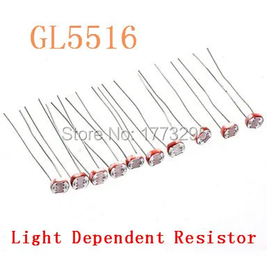 wholesale new original 50PCS GL5516 5516 Light Dependent Resistor LDR 5MM Photoresisto photosensitive sensor For Arduino