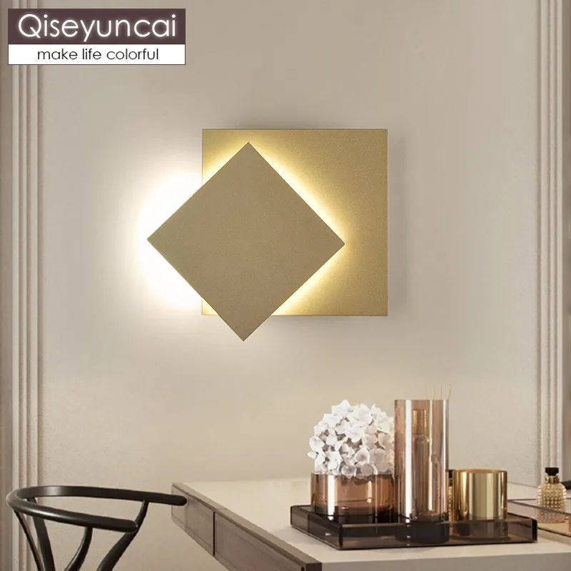 

Qiseyuncai Nordic Creative LED Living room TV wall Wall lamp Stairs Aisle Adjustable Simple Bedroom Bedside Wall lamp