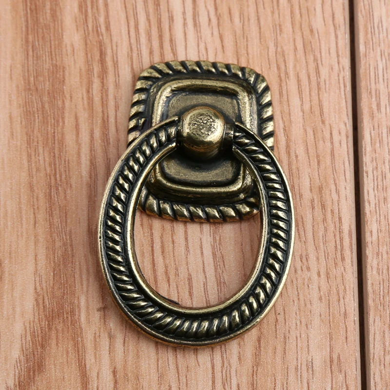 Rustico retro style drop rings drawer shoe cabinet knobs pulls antique bronze kitchen cabinet cupboard dresser door handles knob