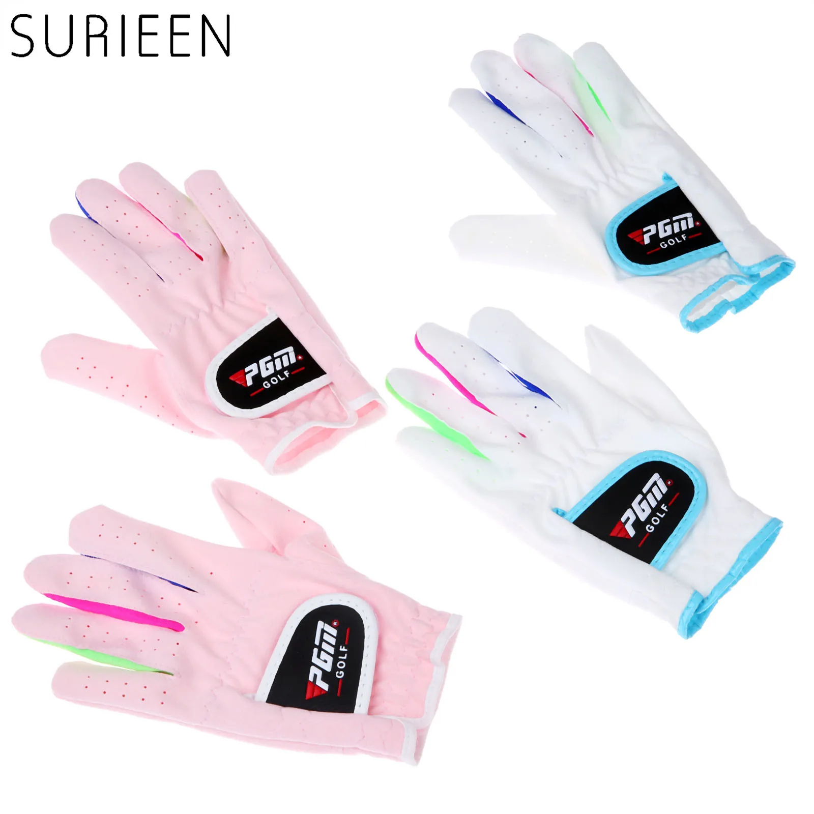 SURIEEN 1 Pair Children Kids Outdoor Sport Golf Gloves High Quality Microfiber Cloth Breathable Anti-slipping Gloves 14 15 16 17