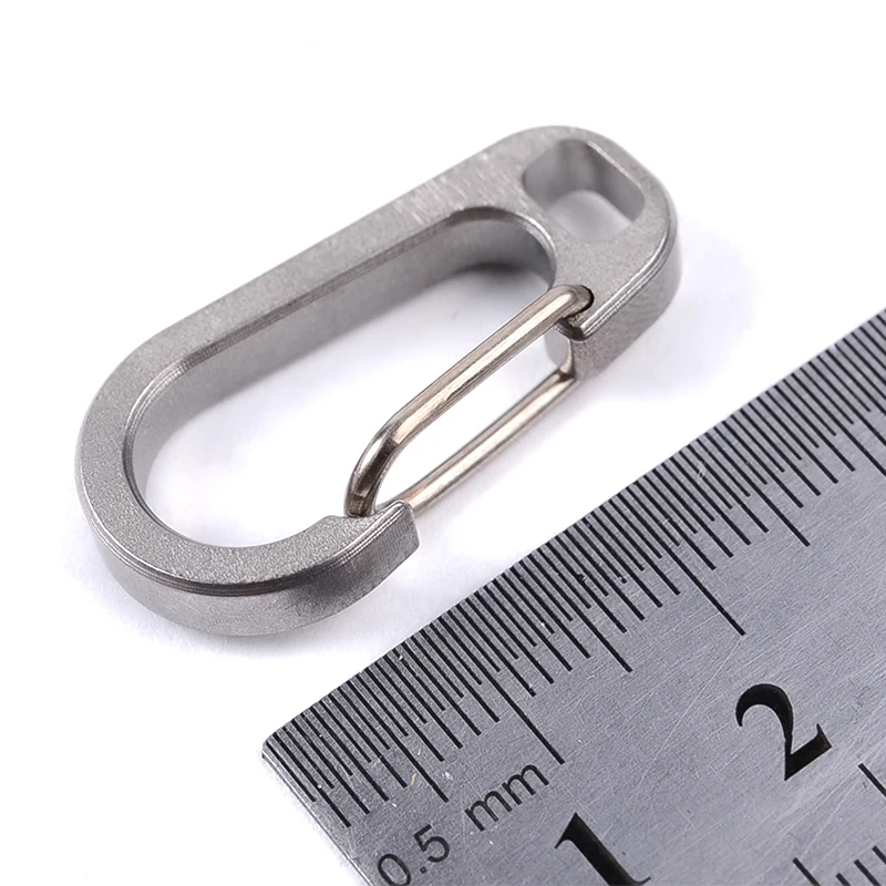 1PC Titanium Alloy Mini Keychain D Buckle Hanging Buckle Quick Hook Carabiner Accessories EDC Outdoor Camping Equipment