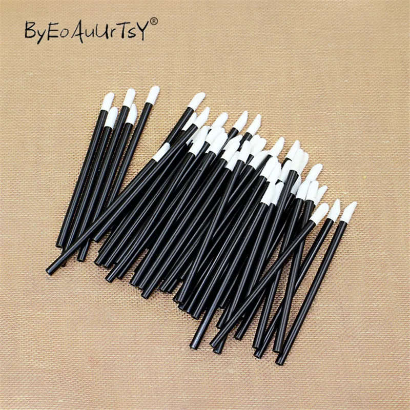 50Pcs Spazzole di Trucco Della Mascara Bacchetta Labbro Rossetto Spazzola di Pulizia Del Pulitore Ciglia Pennello Trucco Usa E Getta Applicatori