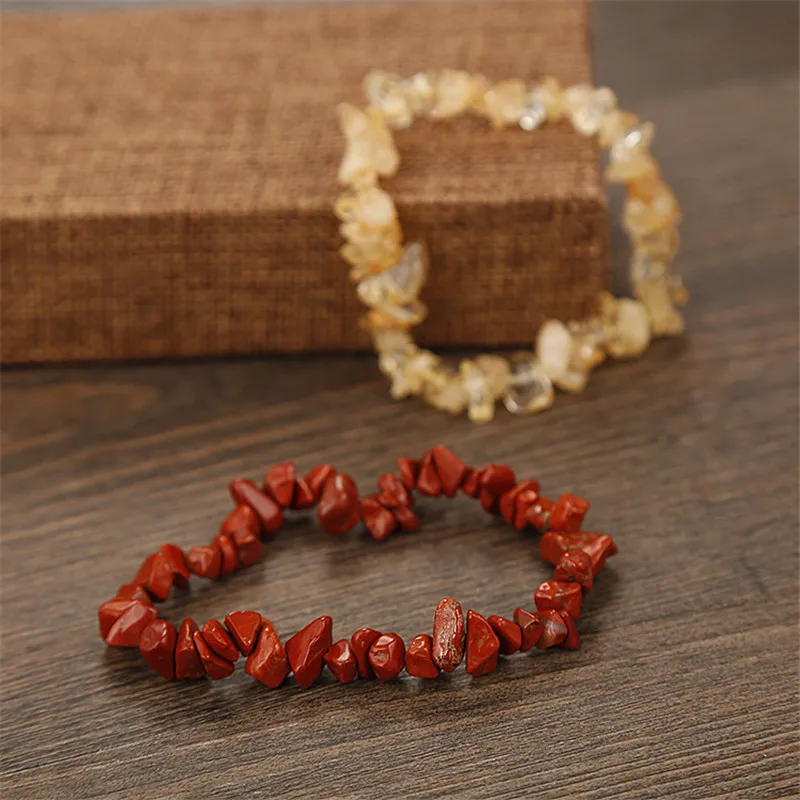 Ethnic style colored stone bracelet natural crystal gravel bracelet beads elastic bracelet