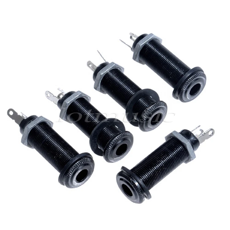 100Pcs New Cylinder Stereo Flush Mount Jack Low Noise For Electric Guitar Bass Replacement