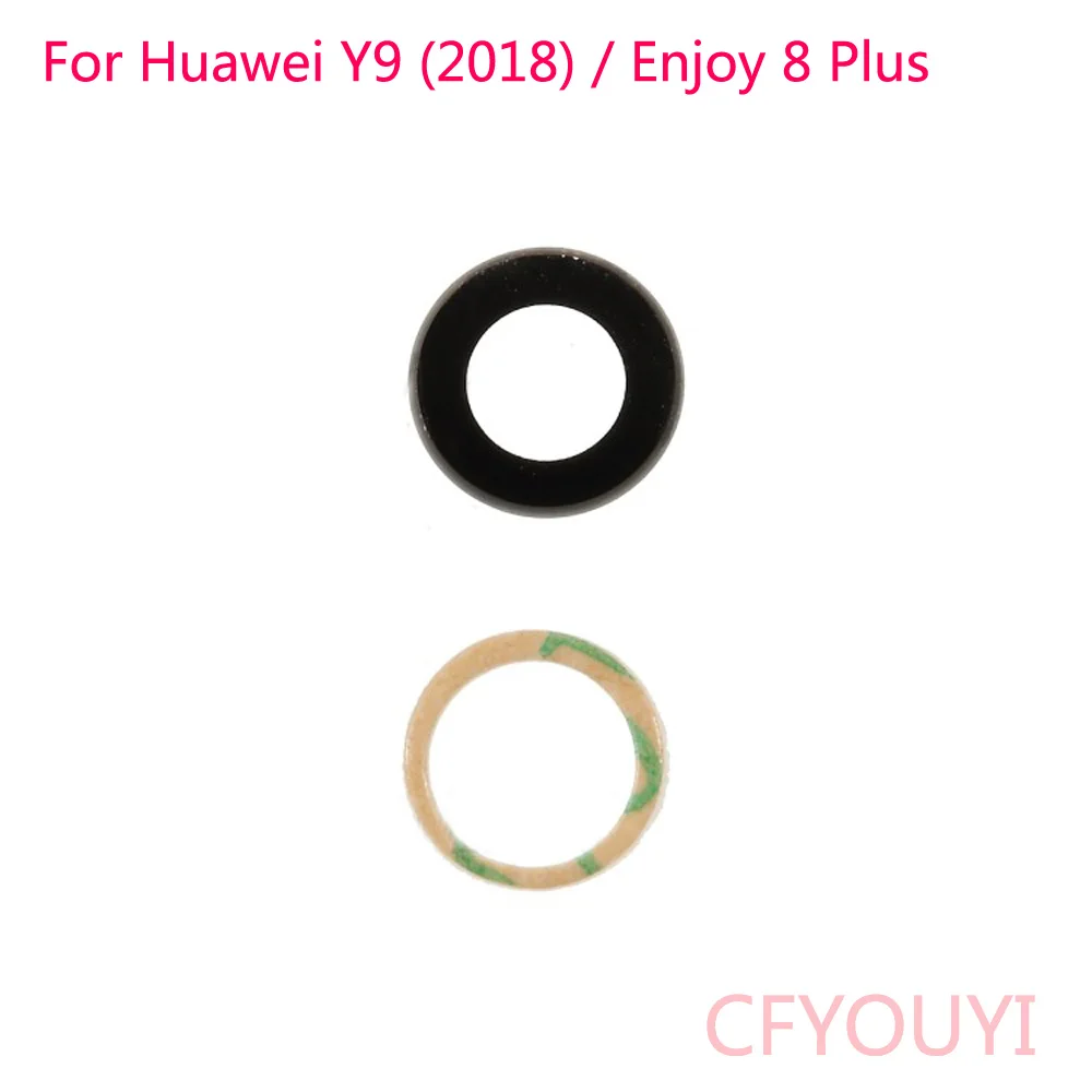 2pcs/lotFor Huawei Y9 (2018) / Enjoy 8 Plus Back Camera Glass Lens Cover Part with 3M Adhesive Sticker For Y7 Prime 2017