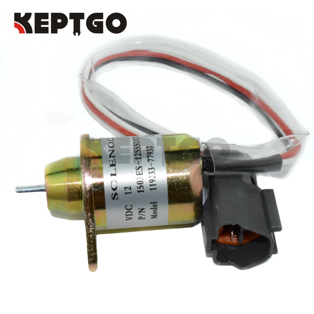 

Engine Fuel Shut Off Stop Solenoid Valve 12V 119233-77932 1503ES-12S5SUC12S For John Deere Tractor Yanmar