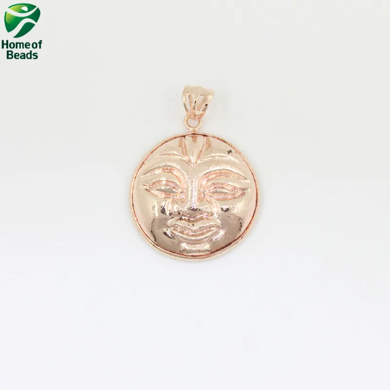 2020 Natural Stone Faceted Iron Pyrite Smiling face pendnats 20mm HTK1018 1pcs/lot