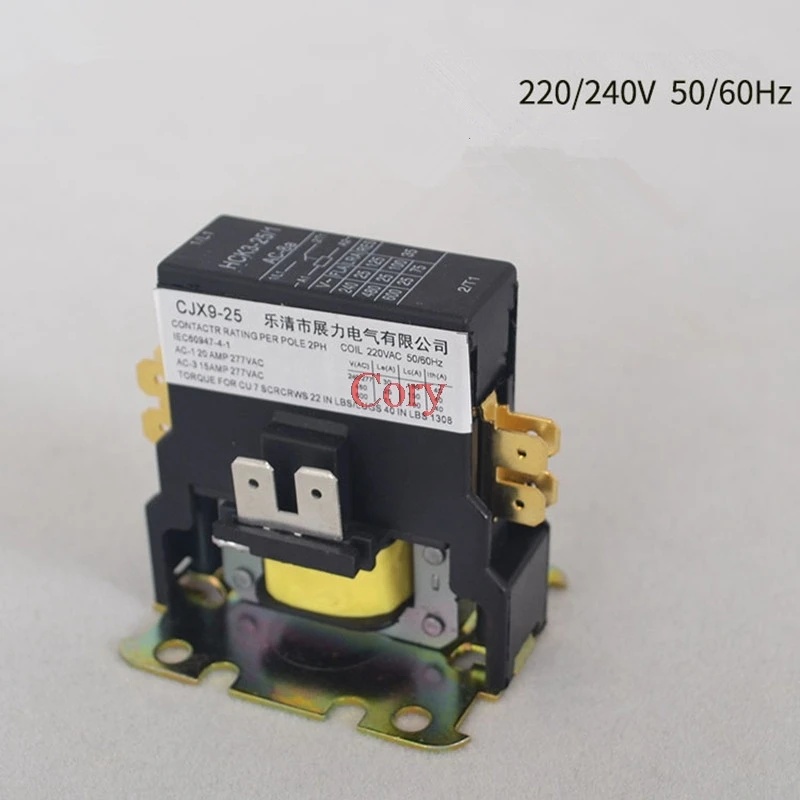 1Pc AC Contactor for air conditioning CJX9B-25S/CJX9-25 air conditioner cabinet external unit  1P/2P 220V 50/60Hz