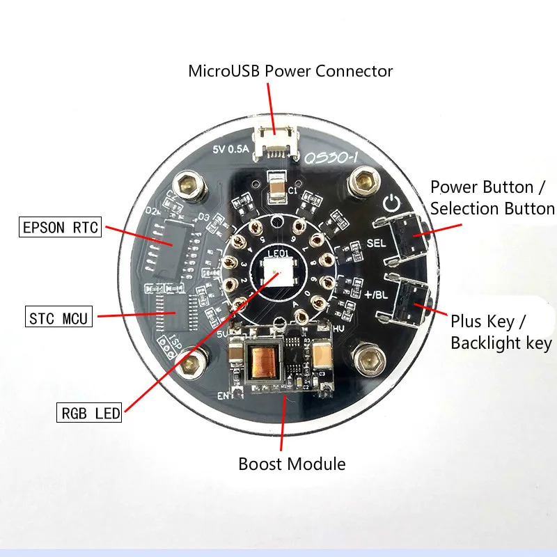 GHXAMP Single Tube Glow Clock QS30-1 SZ30-1 nixie clock RGB LED Audio Electronic Accessories DC5V USB
