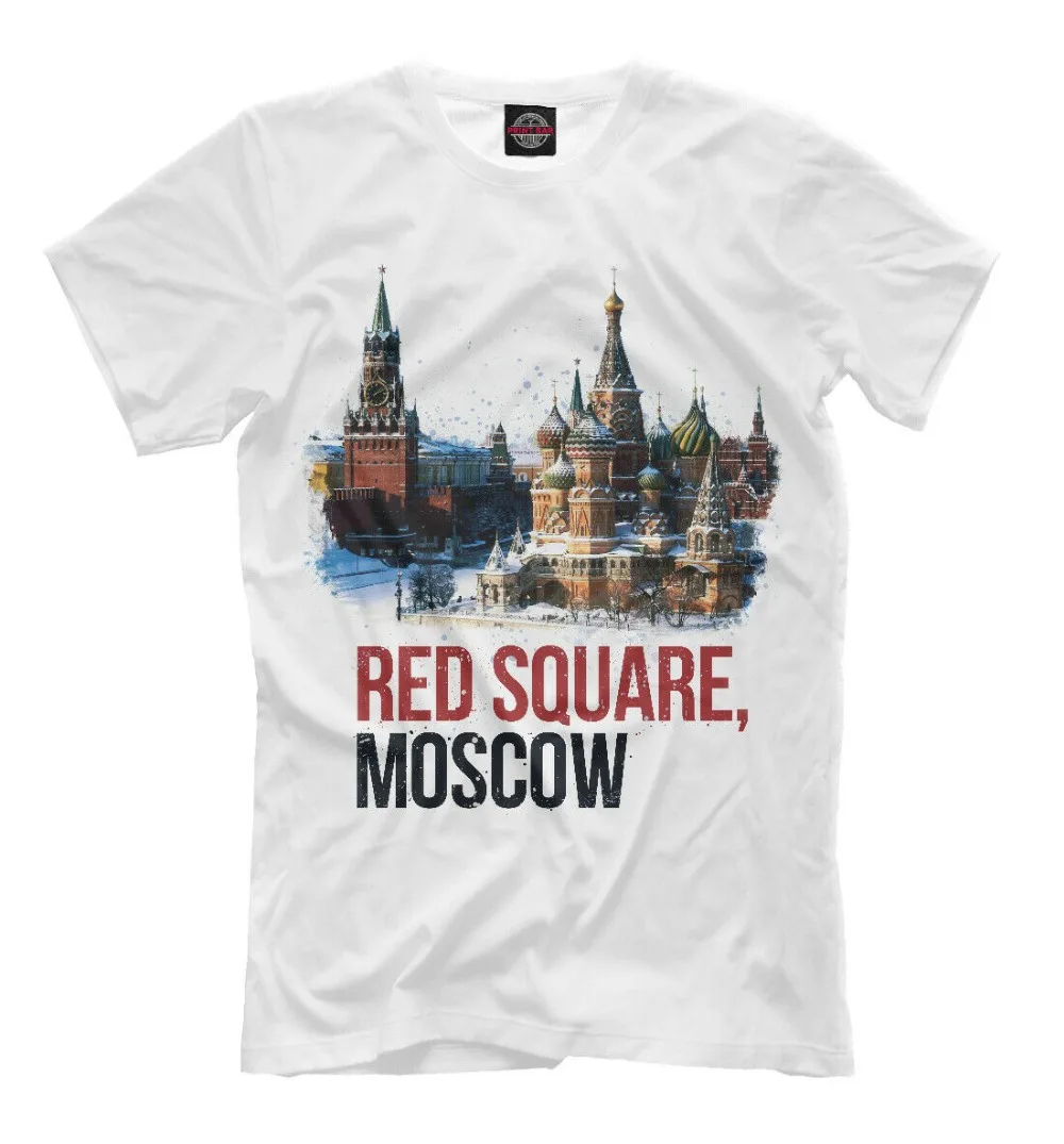 Red Square Moscow Coat of Arms New T-Shirt Russia My Motherland Moscow 2019 New Brand Clothing Men Cool O-Neck Tops Neon Shirts