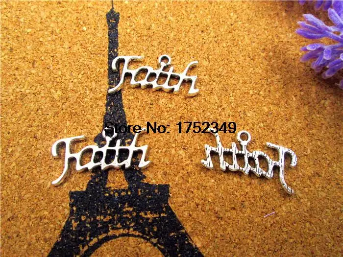 20pcs--Faith charms,Antique Tibetan silver Faith charm Pendants,24x13mm