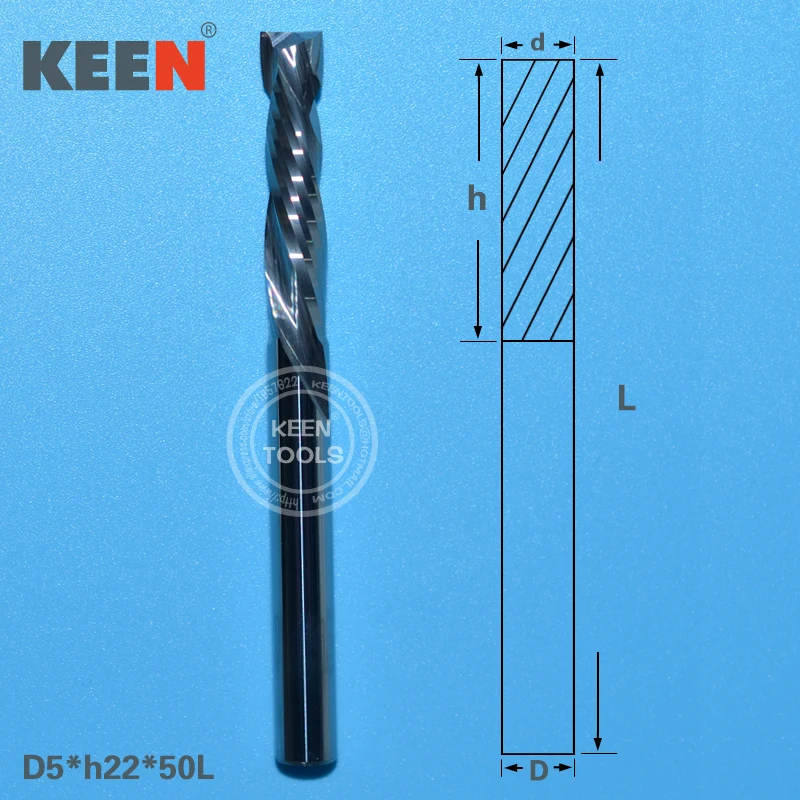 

Up &Down Cut 5*22mm Two Flutes Carbide Endmill CNC Bit Milling Cutter Wood Router Tools End Mill