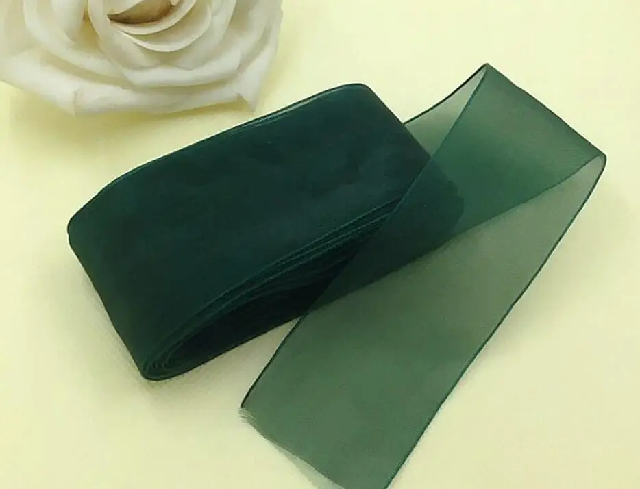 5m DIY head of hair accessories gift packaging material 38MM chiffon with satin Sheer Organza Ribbon belt