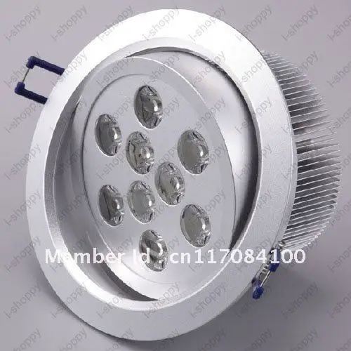 9W Dimmable High power 9 LED Recessed Ceiling Down Cabinet Light Fixture Downlight Spotlight Bulb Lamp Warm/Pure White