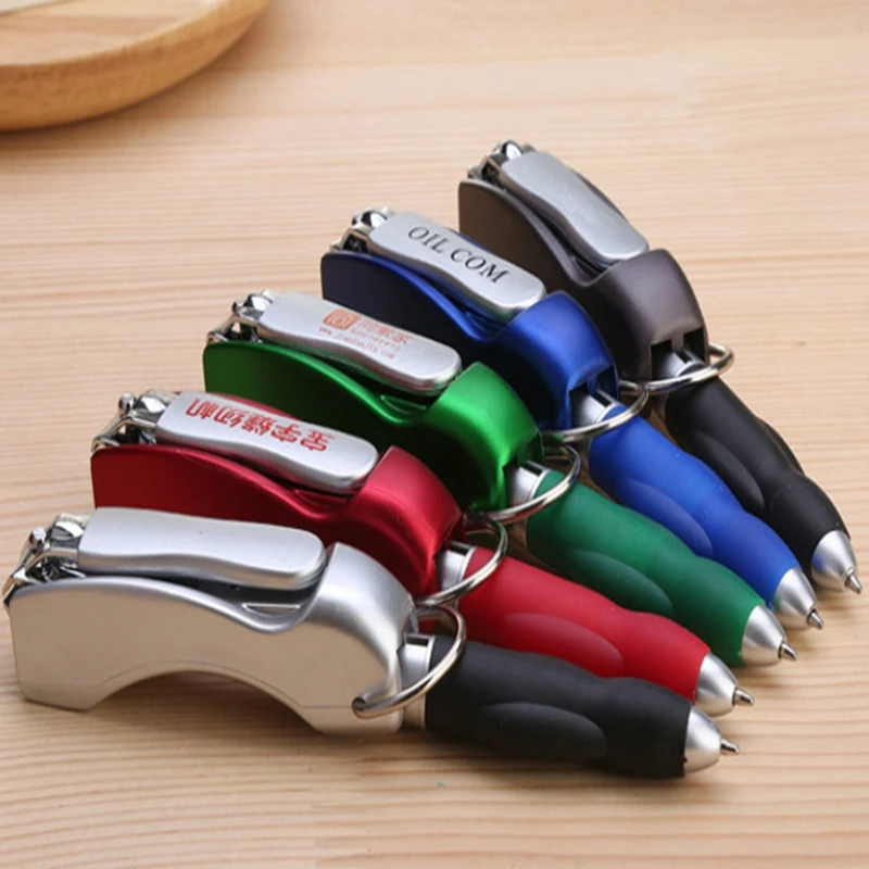 1000pcs Keyring Creative Nail clipper Mini foldable ballpoint pen ballpen key chain keychain pen Nail cutter