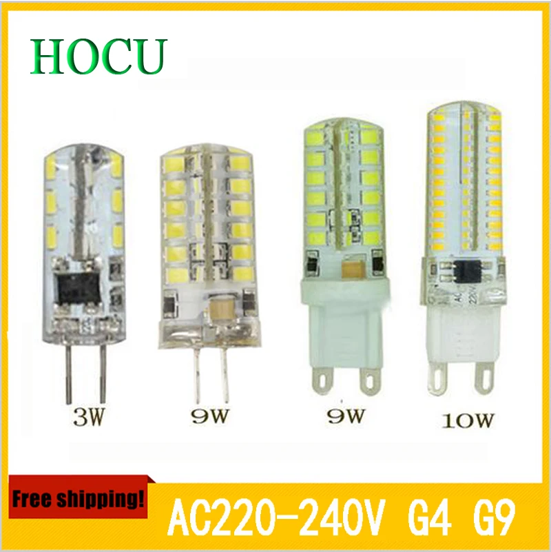 

G4 G9 led AC220V lampada luz led SMD 2835 3014 3W 9W 10W Replace halogen Lamp 360 Beam Angle Warranty bombillas LED Bulb Lamps