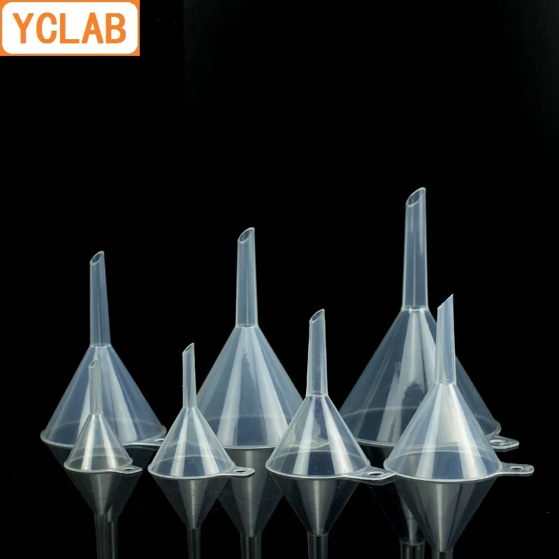 YCLAB 100mm Funnel PP Plastic Sharp Head Polypropylene Laboratory Chemistry Equipment