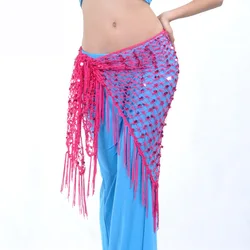 Belly Dance Waist Chain Hip Scarf Sequins Bandage Dance Belt 10 Colors For Your Choice B-001