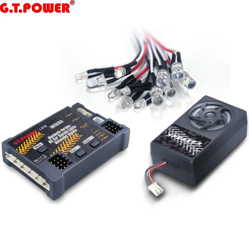 G.T.Power Bluetooth wersja RC dźwięku silnika samochodu symulowane System/światła symulowane System dla RC samochód osiowy SCX 10 TRX4