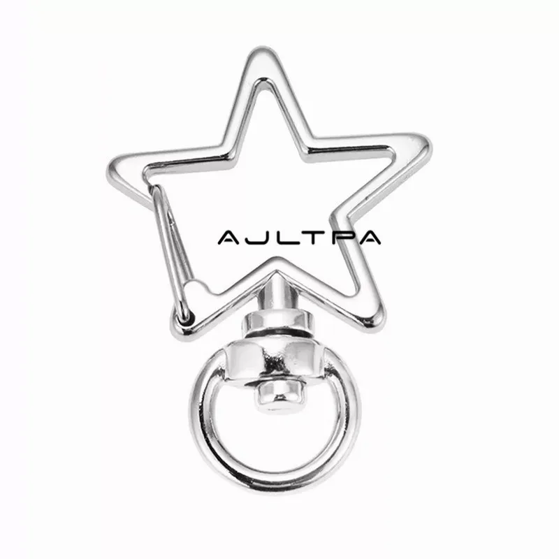 100/300pcs 34x24MM Metal Star Shaped Key Chain Zinc Alloy Keyring Car Lobster Clasp Keychain Friend Party Gift H4772