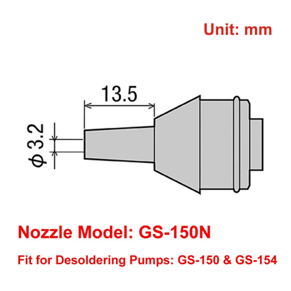 Original Japan GOOT GS-150N Desoldering Pump Nozzle Replacement Tip of Solder Suckers GS-150 & GS-154 Tools Parts