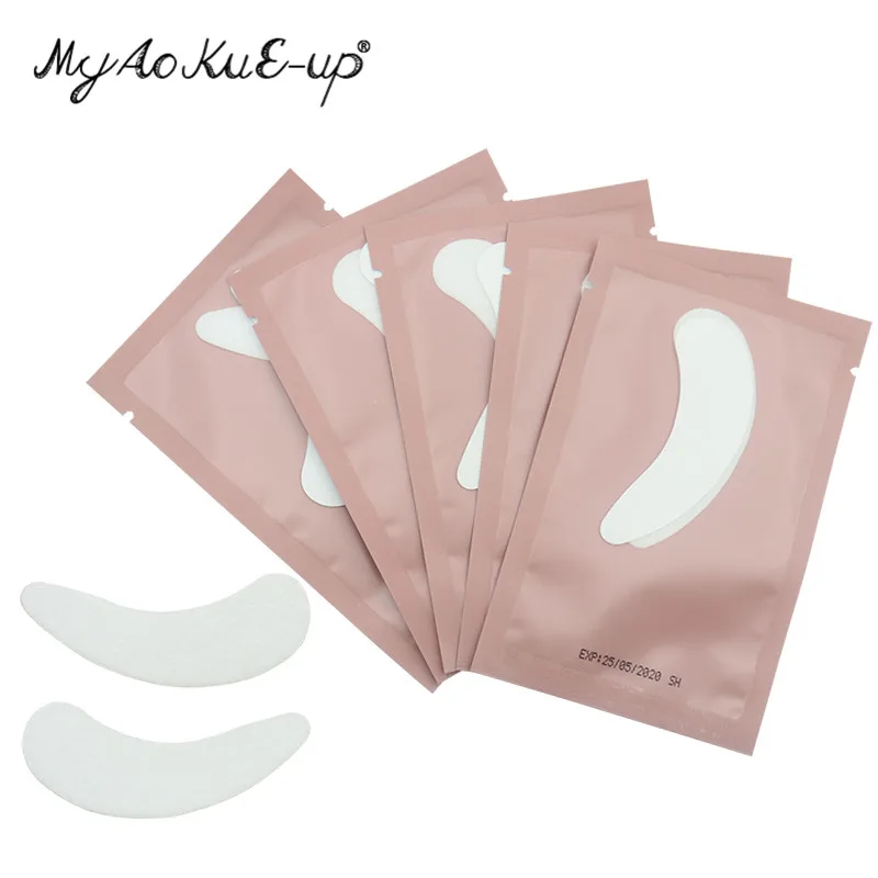 Patchs en papier pour Extension de cils, 50 paires, tampons sous les yeux, Patch pour les cils, autocollants