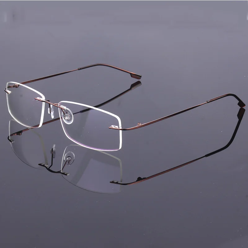 New lightest Men's  rimless stainless steel eyeglasses glasses RXable spectacle optical frame 763