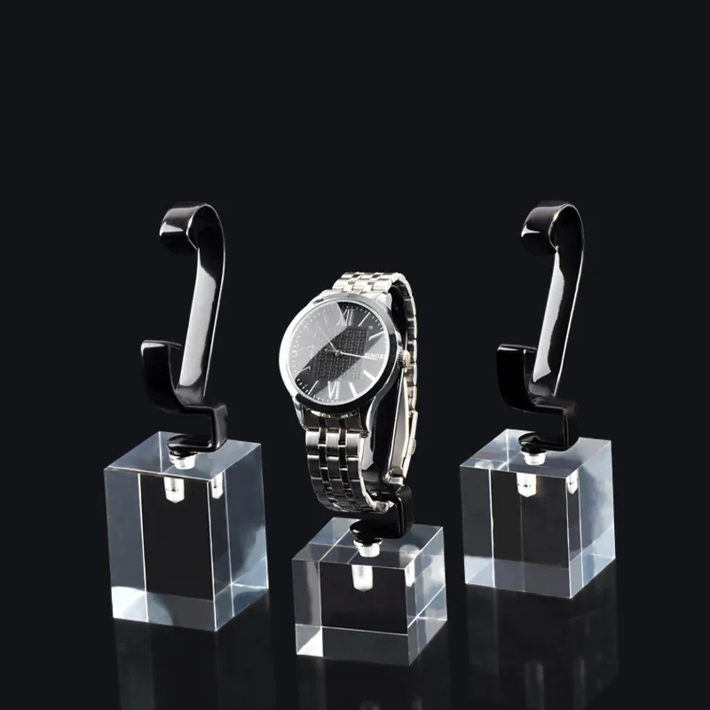 3 pcs Clear Acrylic Watch Display Holder Rubber C-Circle Watch Display Stand Perfect Quality