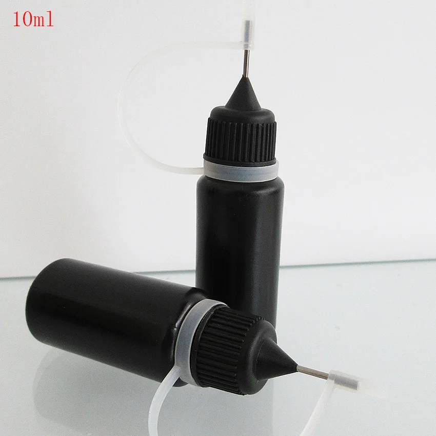 10pcs10ML Black Needle Bottle,Electronic Cigarette Accessories,Smoking oil Tool,Dropper Bottle with Needle for Vape,Squeezable