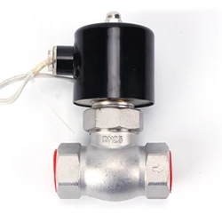 Stainless steel pilot piston steam solenoid valve, AC 220V DC 24V high temperature and high pressure, DN15 DN20 DN25