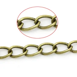 8SEASONS Link Curb Chains Findings Antique Bronze Color Chain for Jewelry Making 5x8mm,3M (B27156)