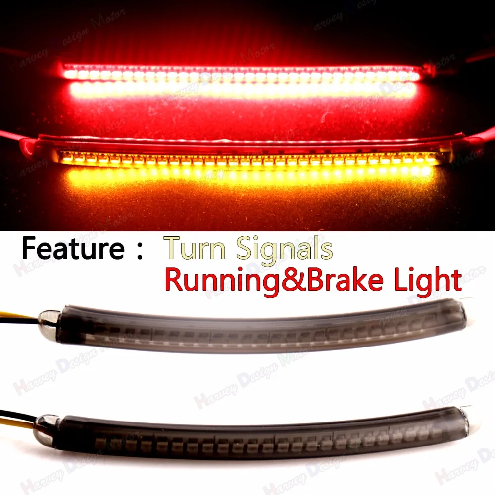 Rear L&R LED Turn Signal Running Brake Light Kits&Smoked Lens For Harley Victory&All Universal Motorcycle