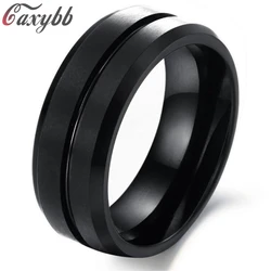 New Black Men Ring 100% Titanium Carbide Men's Jewelry Wedding Bands Classic Boyfriend Gift