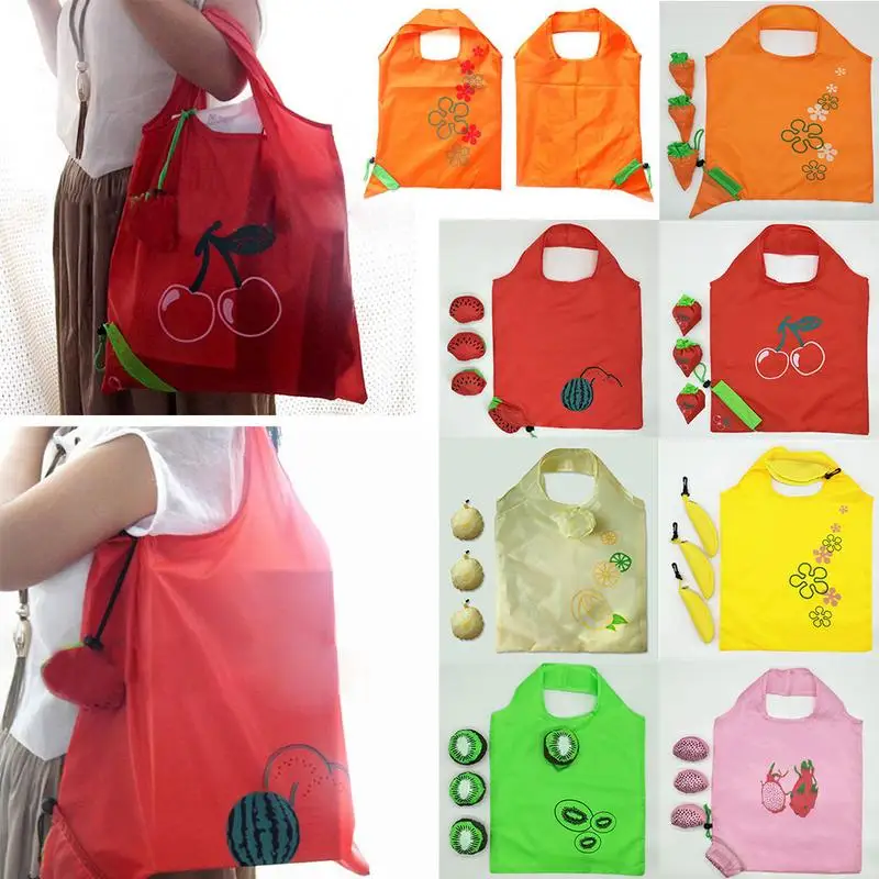 Innovative Vegetable Fruit Green Bag Portable Folding Shopping Bag Cute Storage Reusable Grocery Tote Eco-friendly Organizer Bag