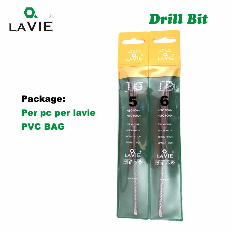 LAVIE-martillo eléctrico SDS Plus, juego de brocas de 160mm, 4mm, 5mm, 6mm, bloque de ladrillo de pared de hormigón, sierra de agujero de