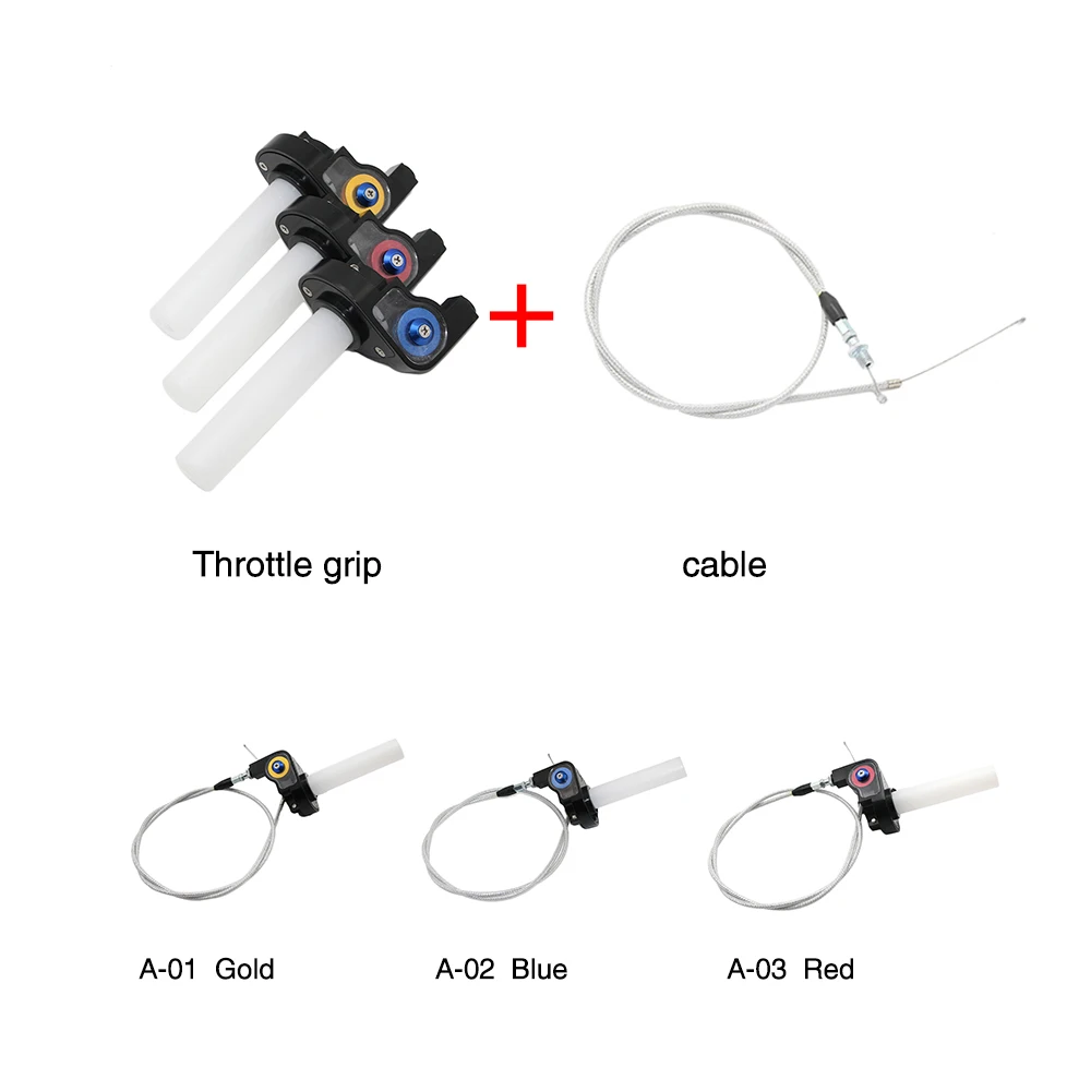 Alconstar 22mm Grips Settle Twist Throttle Clamp Aluminum With Throttle Cable For Motorcycle Pit Dirt Bike Motocross ATV