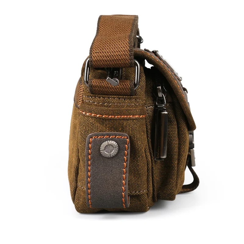 Retro Men Shoulder Bags Leisure Wear Resistant Canvas Cross Messenger Bag Unisex Casual Crossbody Bag