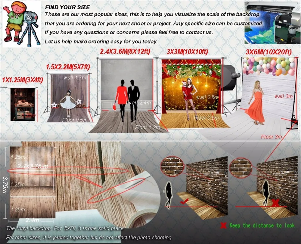Vintage Brick Wall Photography Backdrops Brown Wooden Floor Printed Light Indoor Wedding Photo Booth Background for Studio image 4