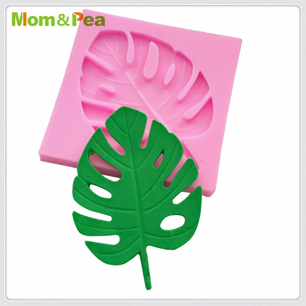 Mom&Pea MPA1863 Leaf Silicone Mold Sugar Paste 3D Fondant Cake Decoration