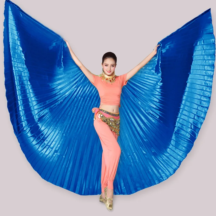 Isis Wings For Belly Dancing Egyptian Gold Wings With Sticks Bag Belly Dance Accessories Carnival Festival Women Clothing Prop