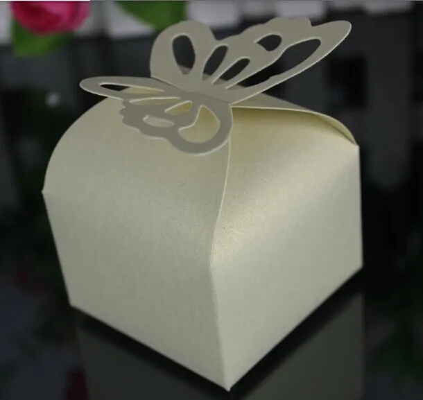 10pcs Butterfly Wedding Candy Box Gift Box White Gold Green Beige Pink Red Purple Navy Blue favor favour Boxes birthday party view 3